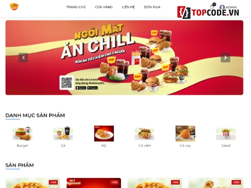 Website đồ ăn,Website đồ ăn nhanh,website bán hàng,thương mại điện tử